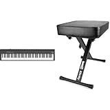 Roland FP-30X Digital Piano, Das extrem beliebte tragbare Piano – Überarbeitet (schwarz) & RockJam Premium Adjustable Padded Keyboard Bench or Digital Piano Stool, Regulär