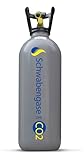Schwabengase Co2 Flasche 6kg - Vorrats Kohlensäure Zylinder - Eigentumsflasche mit Tragegriff, Neu befüllt, Kohlensäureflasche für Aquarien, Getränkesprudler und Zapfanlagen, TÜV bis 2033