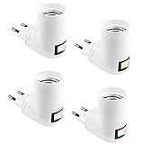 ZHIQIN 4 Stück Lampenfassung E27 mit Schalter ohne Kabel Weiß E27 Lampe Fassung AC 230V für Leuchtmittel LED, 360° EU-Stecker für Küchenlampe Garagenlampe