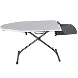 Knittax Bügeltisch Techno AT 1000 | mit Aufblasfunktion (Luftkissen), Ansaugen und Absaugen, Tisch-Heizung, Aluminium-Zink Bügelfläche, 110x42 cm, Silver