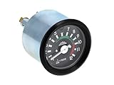 Drehzahlmesser bis 12000U/min - ø 60mm mit schwarzen Ring, Beleuchtung und Kontrollleuchte blau - Leuchtmittel 12V - S51, S70