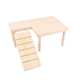 fufupaw Hamster Plattform, Hamster Etage with Ladder Bridge, Climbing Platform for Small Pets, Wooden Play Structure for Rats, Gerbils, Chinchillas, Squirrels and Pet Birds, Cage Toy