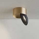 s.luce Santa Neo LED-Deckenstrahler schwenkbar dimmbar Deckenlampe Deckenleuchte, Farbe:Gold/Schwarz, Lichtfarbe:Neutralweiß (4000K)