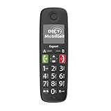 Gigaset E290HX - DECT-Mobilteil mit Ladeschale – Schnurloses Senioren-Telefon für Router und DECT-Basis – Fritzbox-kompatibel - großes Display und Tasten, Verstärker-Funktion, Schwarz