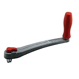 wellenshop Winschkurbel mit Arretierung grau | rot 200/250 mm Größe 250 mm