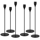 Kerzenständer Schwarz 6 Set,Kerzenständer Stabkerzen 33/29/23cm,Metall KegelKerzenleuchter Vintage Dekoration,Hochzeit Kerze Stand,Perfekt für romantische Abendessen, Jubiläum und Hochzeitszeremonien