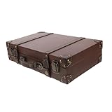 LOLIPPYY Retro Lederkoffer Aufbewahrungskoffer mit Großem Stauraum und Komfortablem Griff Vielseitig als Dekoration Fotorequisite und Stilvoller Organizer für Geschäft und Zuhause Geeignet