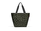 reisenthel shopper M in teddy leo olive – Geräumige Shopping Bag und edle Handtasche in einem – Aus wasserabweisendem Material