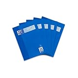 Oxford Schulheft A4, liniert, mit weißem Rand, 16 Blatt, blau, 5er Pack