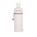 LEGAMI - 2-in-1 Weiche Silikontasche - Kawaii, Giraffe Schultasche, Tischstifthalter, Reißverschluss, Silikon, Stiftetasche Buntstifte Marker, H 18,5 cm, Bunny