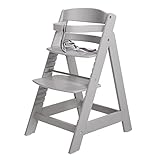 roba Treppenhochstuhl Sit Up III - Mitwachsender Baby Hochstuhl - ab 6 Monaten - Kinderhochstuhl aus Holz taupe - Stuhl bis 50 kg belastbar, 1 Stück (1er Pack)
