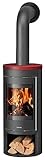 Justus 4815 37 Mino 2.0 Kaminofen Stahl Schwarz mit Keramik-Abdeckplatte Bordeauxrot/A+