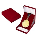 OLYCRAFT 2 Stück Aufbewahrungsboxen Für Einzelne Medaillen Dunkelrote Samt Ausstellungsboxen Für Abzeichen Rechteckige Medaillen Anstecknadel Hülle Abzeichen Sammelbox 12.3x9x3.15cm