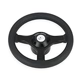 wellenshop Steuerrad Kunststoff wetterfest Riviera Bootslenkrad mit Universalkonus Nabe Bootssteuerrad Schwarz Lenkrad Steuerrad Boot Schiff Schiffssteuerrad Yacht Motorboot