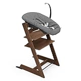 Tripp Trapp Stuhl von Stokke (Warm Brown Eichenholz) mit Newborn Set (Anthracite) - Für Neugeborene bis zu 9 kg - Gemütlich, sicher & einfach zu verwenden