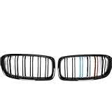 Sport KüHlergrill,KüHlergrill Schwarz ABS Auto Styling Vorne Niere Kühlergrill Dual Grille Passend für BMW F30 F31 F35 2012-2018 320i 325i 328i(M Color)