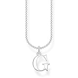 Thomas Sabo Damen Halskette Buchstabe G silber 925 Sterlingsilber, 38-45 cm Länge