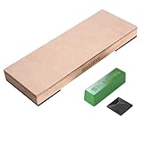 SHARPAL 204N Leder-Streichriemen (200mm x 76mm) Kit mit 53g Polierpaste und Winkelführung, Messerabstreifblock zum Schärfen und Honen von Messern