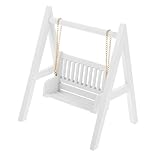 GALPADA Miniatur Puppenhaus Schaukel Weiß Langlebiges Mini Swing Charmante Möbel für Puppenhaus Dekoration Kompakt Tragbar für Innen und Außenspiel