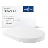 Villeroy & Boch WC-Sitz Subway 2.0 - Toilettendeckel Weiß glänzend mit Absenkautomatik - Abnehmbarer, bruchsicherer Toilettensitz aus Duroplast - Klodeckel D-Form - Original Ersatzteil