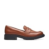 Clarks Damen Orinoco2 Penny Loafer, Dark Tan Lea, 41 EU