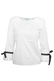 tonno & panna - Bluse Zita White - Weiß, 46, Baumwoll-Mix, Basic, 3/4 Arm