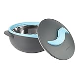 genialo Thermoschüssel"Matt-Effekt" mit Deckel, 3er-Set oder einzeln, Warmhalteschüssel, Isolierschüssel, Essen warmhalten, Edelstahl/Kunststoff, 1l, 1,5l oder 2,5l oder Set mit 6 Teile