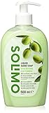 Amazon-Marke: Solimo Flüssige Handseife - Oliven-Feuchtigkeitspflegeformel- 1er-Pack (1 Flasche x 500ml)