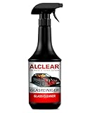 ALCLEAR 721GR Glasreiniger Auto 1000 ml, mit Abperleffekt, für Scheiben innen & außen, Windschutzscheibe, Rückspiegel, Kunststoff, Chrom, streifenfrei, Kindersicherung, Autopflege