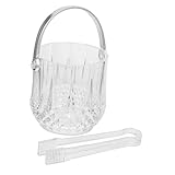 Warmhm Transparentes Aus Tragbarem Eisbehälter Und Bpa-freier Eiszange Kratzfester Kunststoff Mit Praktischem Griff Als Aufbewahrungs Kühltonne Für Eiswürfel Und Getränke Bei Party Und