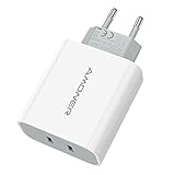 Amoner USB C Ladegerät 40w USB C stecker iPhone stecker USB C Netzteil für iPhone Schnellladegerät 2 Port Schnellladegerät kompatibel mit iPhone13,13pro,13pro max, 12,12 Pro Max,11 Pro Max,neu SE,XR