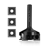 Planfräser 8 mm Schaft, 8mm Planfräser Mit 6 auswechselbare 12 mm Hartmetallklingen mit 2,2 mm Dicke für Oberfräser & CNC-Maschinen fräser, Planfräser Holz, fräser 8mm schaft (D=37 I=10,5 S= 8)