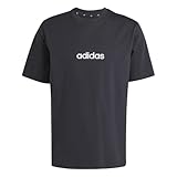 adidas Herren Essentials LINEAR Single Jersey Tee, Black/White, XL