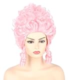 CGVG Vintage Renaissance Perücke Baroque Barock Perücke 18. Jahrhundert Prinzessin Perücken Victorian Perücken für Damen Frauen Cosplay Halloween Karneval (Rosa)