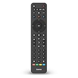 Hama Universalfernbedienung TV, für 8 Geräte (Infrarot, smarte Tasten, lernfähig, 10m Reichweite, ideal z.B. für TV, DVD Player, Videorekorder, Receiver, Set Top Boxen) schwarz