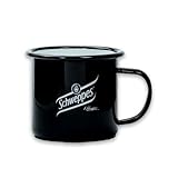 1 Stück Schweppes Emaille Becher Tasse Gin Tonic Cocktail Longdrink Moscow Mule | Inhalt: 375 ml | Schwarzer Becher