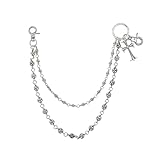 Auiremrti Biker-Geldbörsenkette,Robuste Taschenkette mit Rundem Verschluss,Cross-Hosenkette,Edelstahl Herrenketten für Jeans,Hosen,Kleidungszubehör,Schwere Accessoires