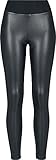 Urban Classics Damen High waist van imitatieleer met hoge taille - dames faux lederen treggins Leggings, Schwarz (Black 00007), M EU