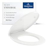 Villeroy & Boch Universal WC-Sitz - Toilettendeckel Weiß glänzend mit Absenkautomatik - Abnehmbarer, bruchsicherer Toilettensitz aus Duroplast - Klodeckel in ovaler Form - Original Ersatzteil