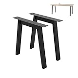 NWELD Tischfüsse Tischbeine Metall Schwarz - 2 Stück Tischfüße Tischgestell Metall 11 x 72 cm Tischkufen DIY - Tischbein Set - Tischfuß Loft, Industriestil für Couchtisch, Esstisch, Schreibtisch
