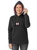 Disney Minnie Mouse Kapuzenpullover für Damen Hoodie Sweatshirt Pullover langärmlig Grau (as3, Alpha, m, Regular, Regular)