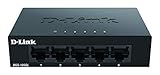 D-Link DGS-105GL 5-Port Unmanaged Gigabit Switch (ohne Lüfter, Metallgehäuse, Desktop, Plug-and-Play, QoS, 802.3az EEE), Black