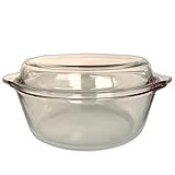 Tupperware Premiaglas Range Kasserolle Backform 2,1 L mit Deckel rund transparent Borosilikatglas Glas Behälter