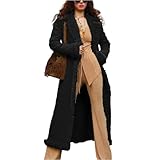 Generisch Wildleder Winterjacke Damen Lang Warm Gefüttert Mantel Damen Winter Elegant Wildlederjacke Mit Fellkragen Teddyfleece Wintermantel Oversize Vintage Damen-Jacken Dicke Teddyjacke