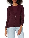 Amazon Essentials Damen Leichter Cardigan mit V-Ausschnitt (in Übergröße erhältlich), Burgunderrot, S