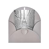 Eiffelturm Pariser Straße, roter Regenschirm, vertikal, blanko, Papier, Urlaubsgruß "Thank For You" (Thinking Of You)