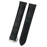 Gebogenes echtes Leder -Uhrband 20 mm für Omega Diver 300 AT150 Aqua Terra 150 Blaues Cowhide -Uhrengurt