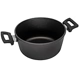 Eurolux Guss-Topf Ø 24 cm - 4.5 Liter - kleiner hoher Universal-Kochtopf Aluguss mit Antihaft-Beschichtung - ohne Induktion - Made in Germany