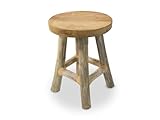 mgc24 Teakholz-Pflanzenhocker - Stabiler 4-Bein Blumenständer aus Massivholz, handgefertigt aus Echtholz, vielseitig & pflegeleicht, vormontiert - Perfekt für Wohnzimmer, Garten, Deko - 27cm x 20cm