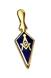 Freimaurer-Quadrat und Kompasse mit G auf Emaille-Anstecknadel, Metall